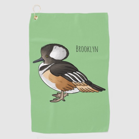 Afbeelding van de cartoon van gekookte merganser v golfhanddoek (Voorkant)