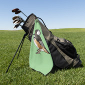 Afbeelding van de cartoon van gekookte merganser v golfhanddoek (Groen)