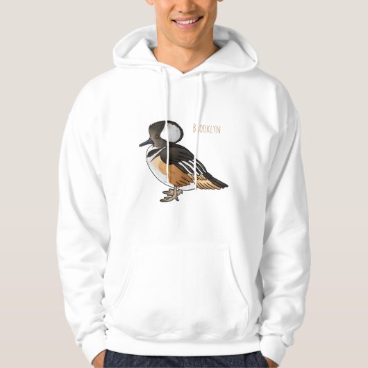Afbeelding van de cartoon van gekookte merganser v hoodie (Voorkant)