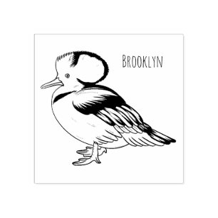 Afbeelding van de cartoon van gekookte merganser v rubberstempel