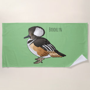 Afbeelding van de cartoon van gekookte merganser v strandlaken