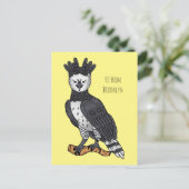 Afbeelding van de cartoon van Harpy Eagle Briefkaart (Staand voorkant)