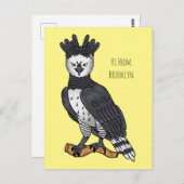 Afbeelding van de cartoon van Harpy Eagle Briefkaart (Voorkant / Achterkant)