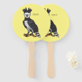 Afbeelding van de cartoon van Harpy Eagle Handwaaier (Voorkant en achterkant)