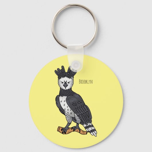 Afbeelding van de cartoon van Harpy Eagle Sleutelhanger (Voorkant)
