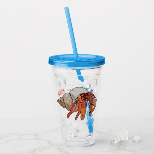 Afbeelding van de cartoon van Hermit crab Acryl Drinkbeker (Voorkant ijs)