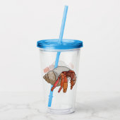 Afbeelding van de cartoon van Hermit crab Acryl Drinkbeker (Achterkant)