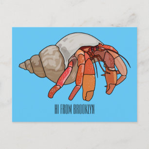 Afbeelding van de cartoon van Hermit crab Briefkaart