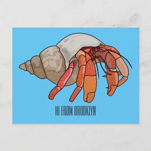 Afbeelding van de cartoon van Hermit crab Briefkaart (Voorkant)