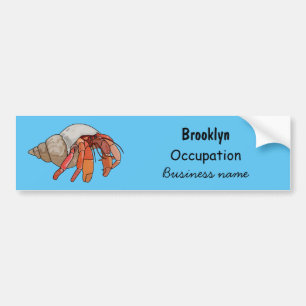 Afbeelding van de cartoon van Hermit crab Bumpersticker
