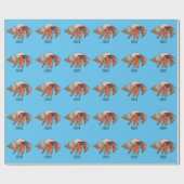 Afbeelding van de cartoon van Hermit crab Cadeaupapier (Vlak)