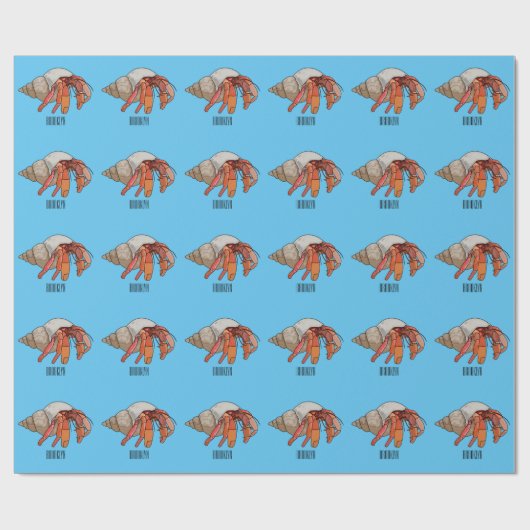 Afbeelding van de cartoon van Hermit crab Cadeaupapier (Vlak)