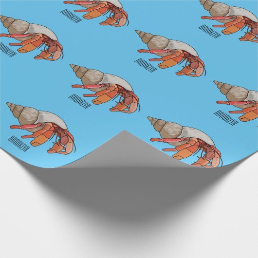 Afbeelding van de cartoon van Hermit crab Cadeaupapier (Hoek)