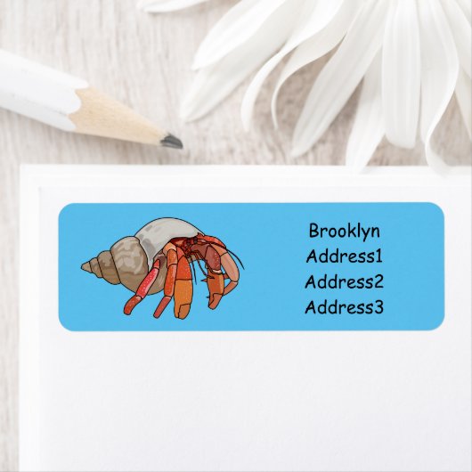 Afbeelding van de cartoon van Hermit crab Etiket (Insitu)