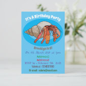 Afbeelding van de cartoon van Hermit crab Kaart (Staand voorkant)