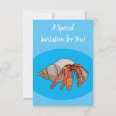 Afbeelding van de cartoon van Hermit crab Kaart (Achterkant)