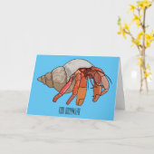 Afbeelding van de cartoon van Hermit crab Kaart (Gele Bloem)