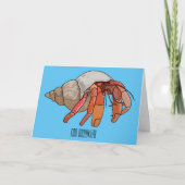 Afbeelding van de cartoon van Hermit crab Kaart (Voorkant)