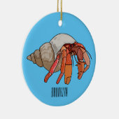 Afbeelding van de cartoon van Hermit crab Keramisch Ornament (Rechts)