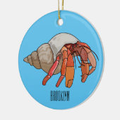 Afbeelding van de cartoon van Hermit crab Keramisch Ornament (Links)