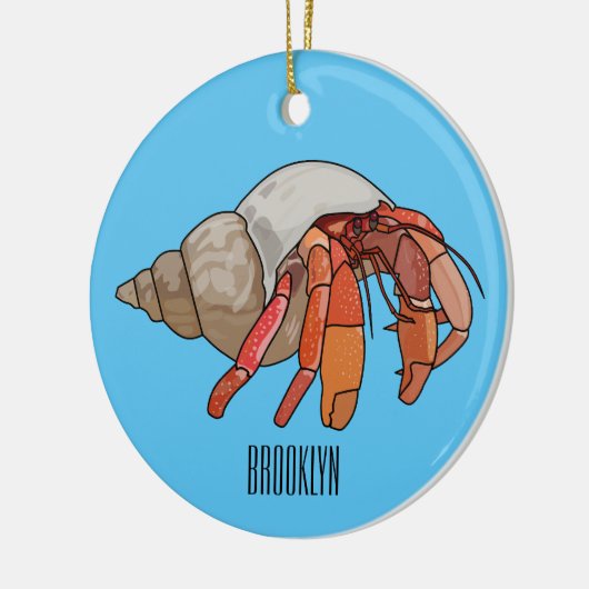 Afbeelding van de cartoon van Hermit crab Keramisch Ornament (Links)