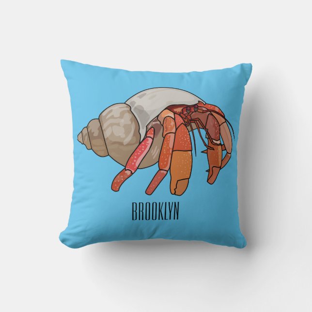 Afbeelding van de cartoon van Hermit crab Kussen (Voorkant)