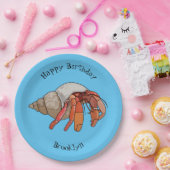 Afbeelding van de cartoon van Hermit crab Papieren Bordje (Feest)