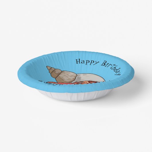 Afbeelding van de cartoon van Hermit crab Papieren Kommen (Gebogen)