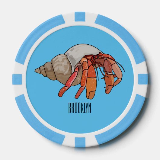 Afbeelding van de cartoon van Hermit crab Poker Chips (Voorkant)