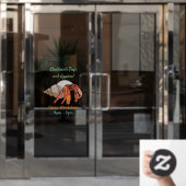 Afbeelding van de cartoon van Hermit crab Raamsticker (Kantoordeur)