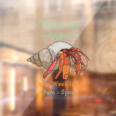 Afbeelding van de cartoon van Hermit crab Raamsticker (Vel 2)