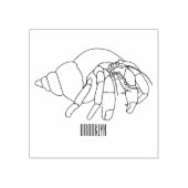 Afbeelding van de cartoon van Hermit crab Rubberstempel (Afrduk)