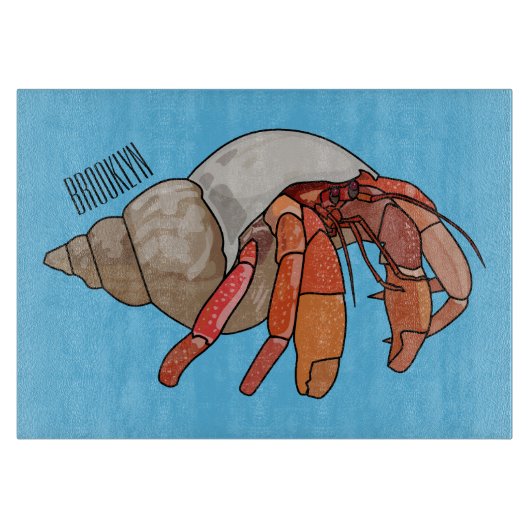 Afbeelding van de cartoon van Hermit crab Snijplank (Voorkant)