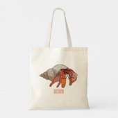 Afbeelding van de cartoon van Hermit crab Tote Bag (Achterkant)