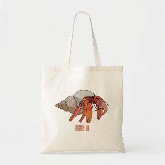 Afbeelding van de cartoon van Hermit crab Tote Bag (Voorkant)