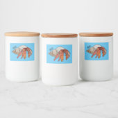 Afbeelding van de cartoon van Hermit crab Voedselcontainer Etiket (Flessen)