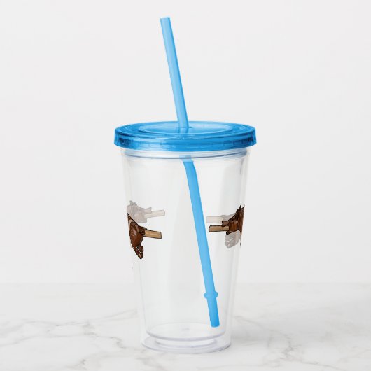 Afbeelding van de cartoon van het varkenroast/van  acryl drinkbeker (Links)