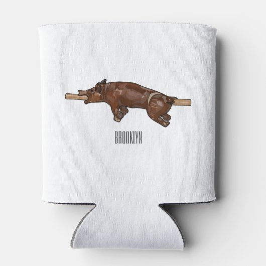 Afbeelding van de cartoon van het varkenroast/van  blikjeskoeler (Achterkant)