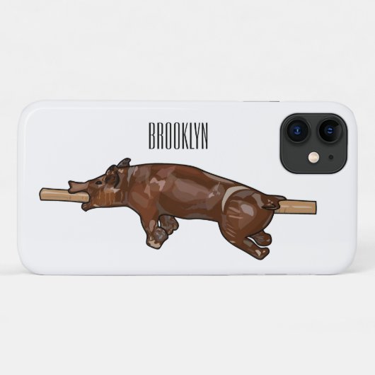 Afbeelding van de cartoon van het varkenroast/van Case-Mate iPhone case (Achterkant (horizontaal))