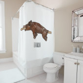 Afbeelding van de cartoon van het varkenroast/van  douchegordijn (In situ)