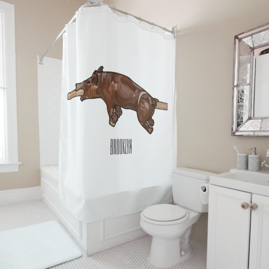 Afbeelding van de cartoon van het varkenroast/van douchegordijn (In situ)