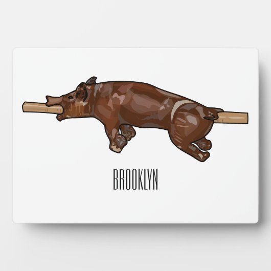 Afbeelding van de cartoon van het varkenroast/van  fotoplaat (voorkant)