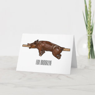 Afbeelding van de cartoon van het varkenroast/van  kaart