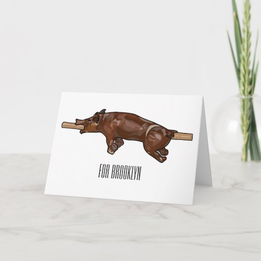 Afbeelding van de cartoon van het varkenroast/van  kaart (Voorkant)