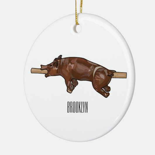 Afbeelding van de cartoon van het varkenroast/van  keramisch ornament (Links)
