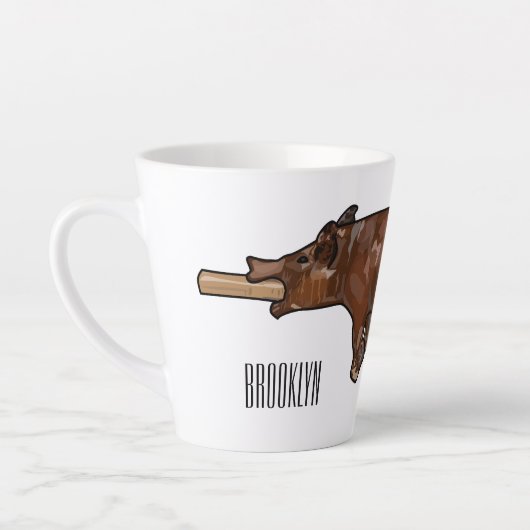 Afbeelding van de cartoon van het varkenroast/van  latte mok (Links)