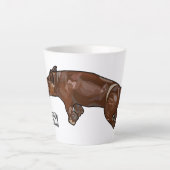 Afbeelding van de cartoon van het varkenroast/van  latte mok (Voorkant)