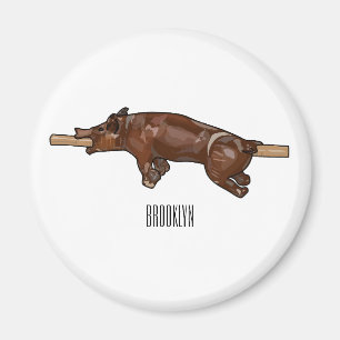 Afbeelding van de cartoon van het varkenroast/van  magneet