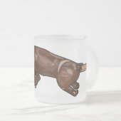 Afbeelding van de cartoon van het varkenroast/van  matglas koffiemok (Voorkant rechts)