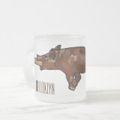 Afbeelding van de cartoon van het varkenroast/van  matglas koffiemok (Voorkant links)